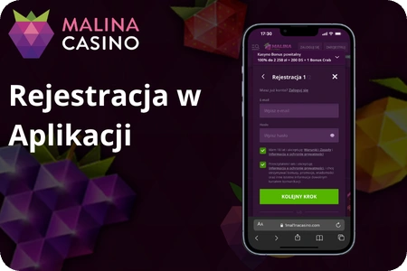 rejestracja w aplikacji kasyna Malina